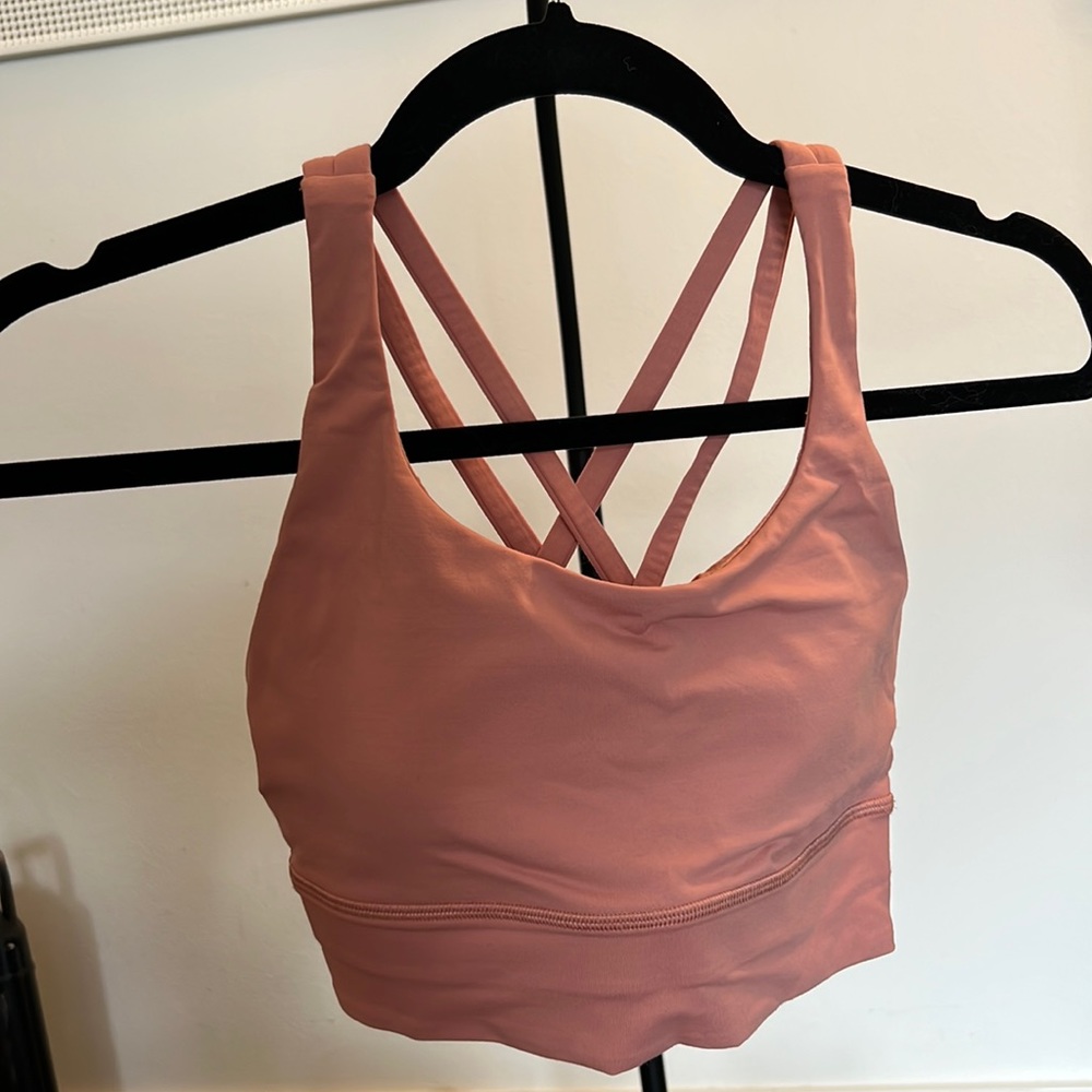 Lululemon energy bra longline size 4 pink savanna